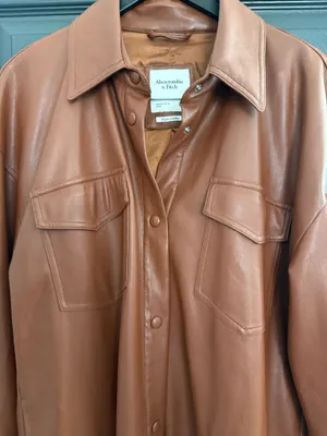 Abercrombie Vegan Leather Jacket XL Super Soft thumbnail 5