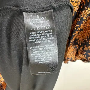 Lulus Graceful Impression Black and Orange Floral Print Midi Dress Satin S NWT thumbnail 11