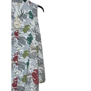 Entro Women's Shirt Dress‎ Button-Up Midi Floral Collar Cold Shoulder Medium NWT thumbnail 3