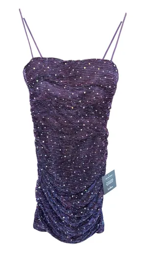 Lulu's Purple Sequin Ruched Slip Dress thumbnail 1