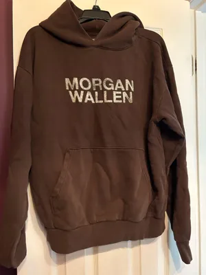 Brown Morgan Wallen Hoodie Size M thumbnail 1