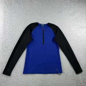 Lauren Ralph Lauren Active Top Womens Small Blue Black‎ Waffle 1/4 Zip Pullover thumbnail 15