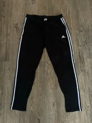 adidas Black Joggers with White Side Stripes thumbnail 1