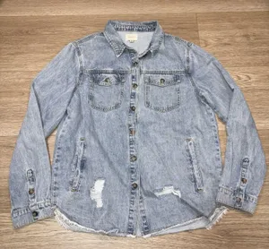 Wishlist Women's Boutique Denim Long Sleeve Button Up Size Medium thumbnail 1