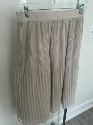 Womens Champagne Midi Length Pleated Skirt In Size Small thumbnail 2
