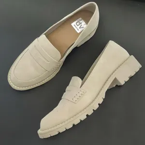 NEW DV Dolce Vita Catalina Lug Sole Loafer Light Taupe Faux Suede thumbnail 3