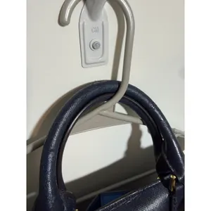 Michael Kors Saffiano Leather Satchel Womens Navy Blue Gold Hardware Handbag thumbnail 8