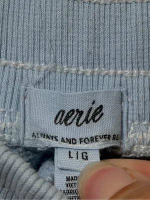 Aerie Blue Sweat Shorts Size Large Light Blue lounge thumbnail 4