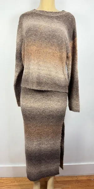Vici 2-piece Sweater Set Skirt Sz S Brown Ombre Fall Outfit thumbnail 1