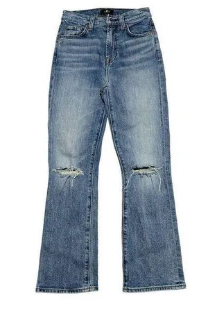 7 for all mankind high-waist slim kick jeans size 24 thumbnail 1