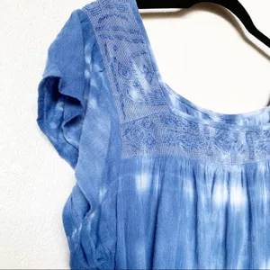Hollister Embroidered Square Neck Tie Dye Top Size Small thumbnail 3