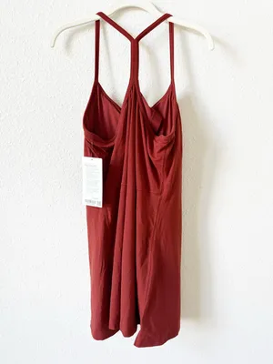 Lululemon Flow Y Dress B/C Cup Cranberry Charm Size XL Athleisure Sporty Tennis thumbnail 2