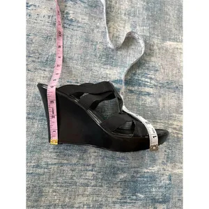 Charles By Charles David Black Strappy Platform Wedge Heel Sandals Approx size 9 thumbnail 7