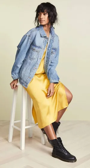 Free People Studded Denim Trucker Jacket $148 MSRP thumbnail 1