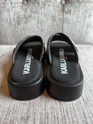 Karl Lagerfeld Paris Ophelia woven slip on platform sandals thumbnail 3