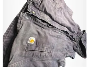 Vtg Women's Carhartt Hooded Vest Large Faded Purple Grey Sherpa Lined Canvas thumbnail 3