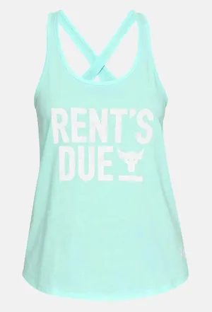Under Armour Project Rock "Rent's Due" tank top light blue aqua XS women’s nwot thumbnail 1