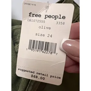 Free People Makai Cut Off Denim Shorts in Olive Size‎ 24 NWT thumbnail 8