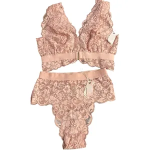 Free People x‎ We Are HAH Got Ur Back Lace Bra & Panty Set Copper Rose Sz XS New thumbnail 3