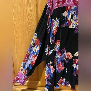 Free People Bunch A Brunch Tunic‎ Top Dress Black Motif Pink Purple Floral Small thumbnail 13