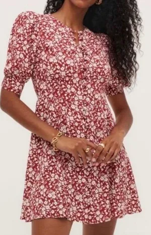 Reformation Laylin Puff Sleeve Floral Mini Dress thumbnail 1