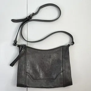 Frye Melissa Leather Crossbody Bag‎ Adjustable Strap Zip Antique Metal Hardware thumbnail 2