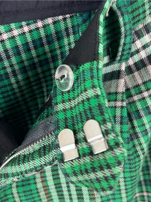 FREE PEOPLE Green All For Me Plaid Tapered Cuffed Pants Slacks Trousers Size 0 thumbnail 5