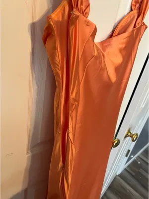 Beginning Boutique Ella Orange Off-Shoulder Formal Dress thumbnail 6