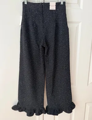 Anthropologie Maeve The Colette Crop Wide-Leg Pants: Tweed Edition, Size 26 thumbnail 13