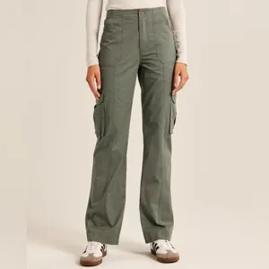 Abercrombie Cargo Pants Size 25 Green Wide Leg Baggy High Rise Minimalist Grunge thumbnail 2