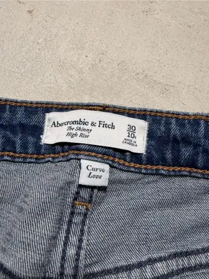 Abercrombie & fitch skinny high rise Distressed Jeans 30/10R curve love MSRP$89 thumbnail 9