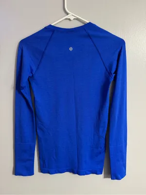 Lululemon Athletica Long-Sleeve Crew Top in Royal Blue Size 4 thumbnail 2