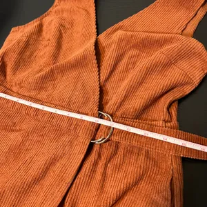 Lulus Rust Orange Corduroy Wrap Romper D-Ring Belt Pockets Medium NWT thumbnail 14