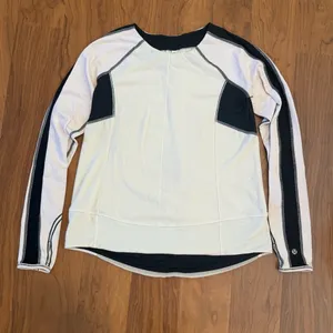 LULULEMON Run: Bold In The Cold Long‎ Sleeve Polar Cream / Black Sz 6 thumbnail 3