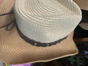 Straw Cowboy Hat with Silver Detail Brown thumbnail 4