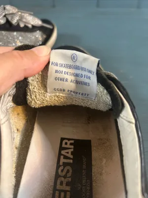 Golden Goose Black Leather Sneakers with Silver Glitter Panels | Size 37 US 7 thumbnail 9