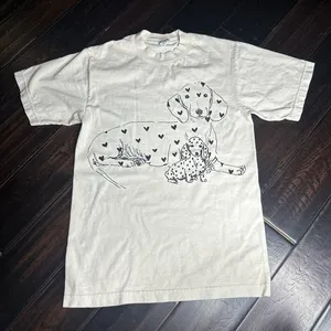 Crewneck t-shirt 100% cotton casual dog & pup boho indie cute short sleeve thumbnail 1