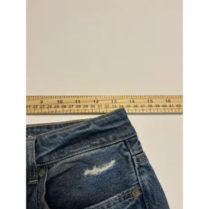American Eagle Outfitters Distressed Jeans Plaid Flannel Patch Size 6 High Rise thumbnail 10