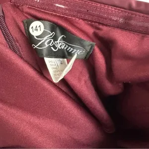 La Femme Prom 30502 Sweet 2 Wine Burgundy Strapless Ruched Maxi Dress Formal‎ thumbnail 5
