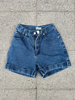 Vintage 90’s Skoozi High-Waisted Cuffed Denim Shorts • Sz 5/XS thumbnail 3