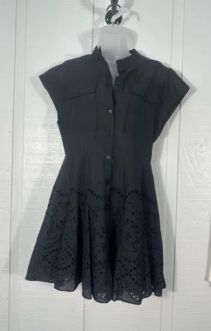Zara Black Short Sleeve Dress Size Medium NWT thumbnail 1