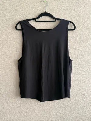Peloton by Nualime Black Cutout Back Tank Top M Cycling Yoga Athletic Made USA thumbnail 7