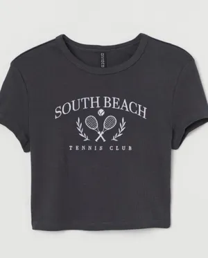 H&M South Beach Tennis Club Baby Tee thumbnail 1