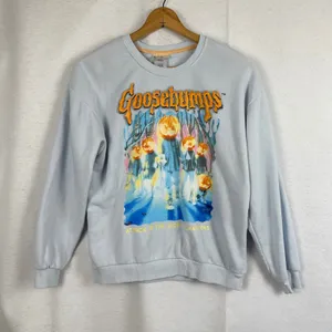 Goosebumps Attack of the Jack-O-Lanterns Sweatshirt Womens Small Blue Halloween‎ thumbnail 2