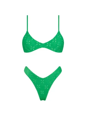 One One Swimwear Green Bikini Set - Lara Top & Heidi Bottom XS NWT thumbnail 2
