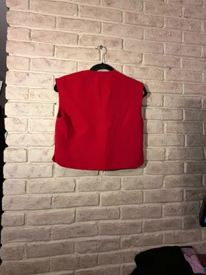 Zara Red Buttoned Waistcoat Vest Size XS thumbnail 3