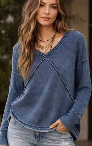 Free People Westeros Distressed Sweatshirt Size Small Bohemian Oversized thumbnail 1