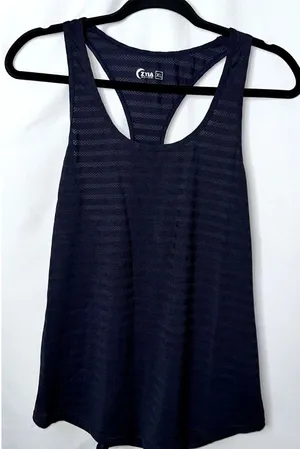 Zyia Active Womens Sz XL Navy Cubana Racerback Sleeveless Yoga Workout Tank Top thumbnail 1