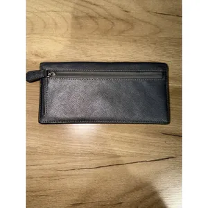 Coach Dark Gray Crossgrain Leather Continental Wallet Checkbook Snap Clutch READ thumbnail 5