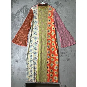 CeliaB Patchwork Floral Lace Bell Sleeve Dress Boho Cottagecore Whimsical Large thumbnail 4